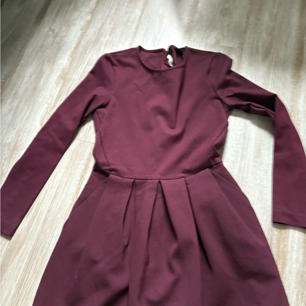 Elegant Burgundy Long Sleeve Dress